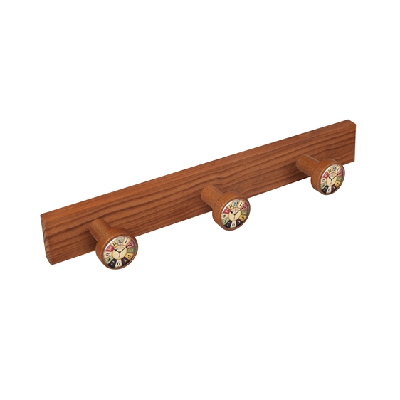 percha pared pomos madera tinte cerezo viejo relojes vintage retro ap1227