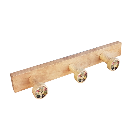 percha pared pomos madera haya vieja pomos reloj col vintage retro ap1230