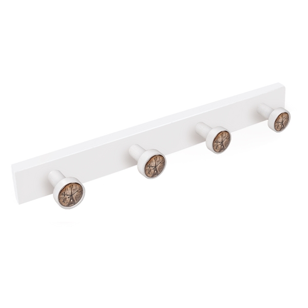 percha pomos madera lacada blanca pomos reloj torre eiffel perchero diseno retro mueble vintage 9025bl