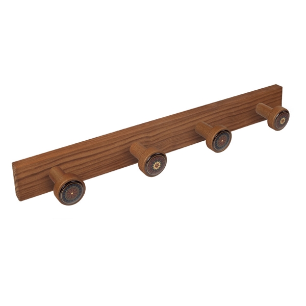 percha pomos madera tinte cerezo viejo pomos arabescos perchero diseno retro mueble vintage 9027cv