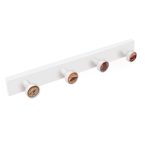 percha pomos madera lacada blanca pomos usa motor perchero diseno retro mueble vintage 9028bl