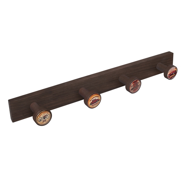 percha pomos madera tinte nogal viejo pomos usa motor perchero diseno retro mueble vintage 9028nv