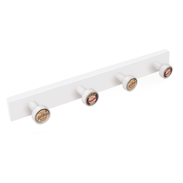 percha pomos madera lacada blanca pomos usa food perchero diseno retro mueble vintage 9029bl