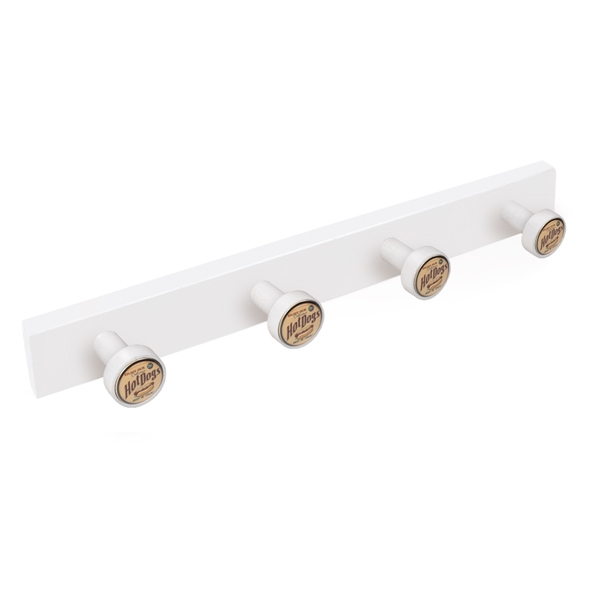 percha pomos madera lacada blanca pomos hot dogs perchero diseno retro mueble vintage 9031bl