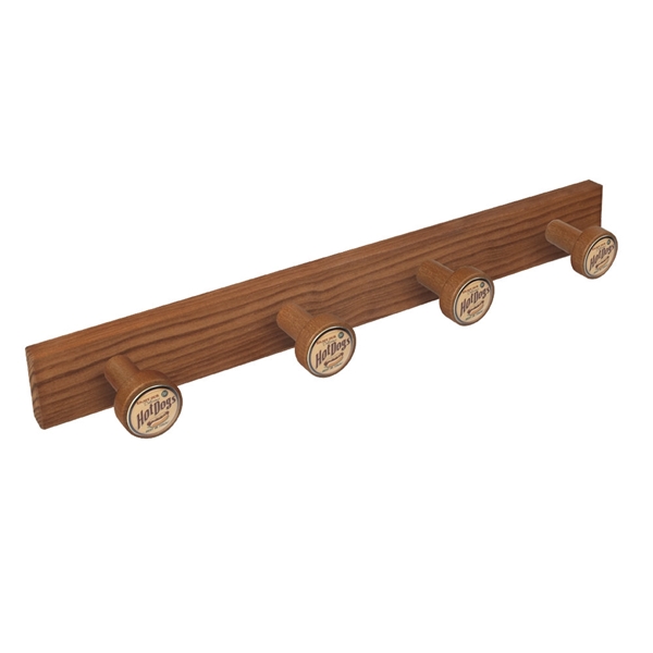 percha pomos madera tinte cerezo viejo pomos hot dogs perchero diseno retro mueble vintage 9031cv