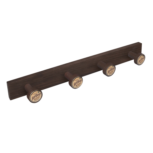 percha pomos madera tinte nogal viejo pomos hot dogs perchero diseno retro mueble vintage 9031nv