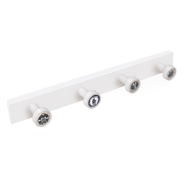 porte manteau boutons bois laque blanc boutons nautique portemanteaux retro vintage concept 9037bl