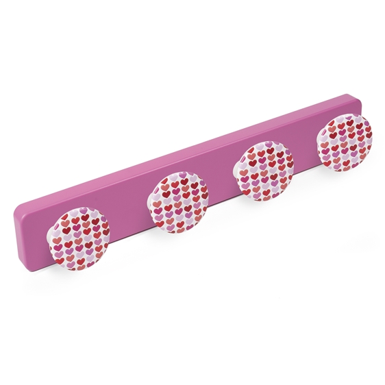 wandgarderobe abs magenta lack knöpfe herzen kleiderbügel kindermöbel  9054mg