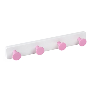 porte manteaux mural boutons abs rose base abs blanc ap1394