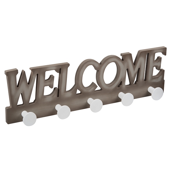 wandgarderobe "welcome" * steingrau verschlissen vintage retro  9066gr