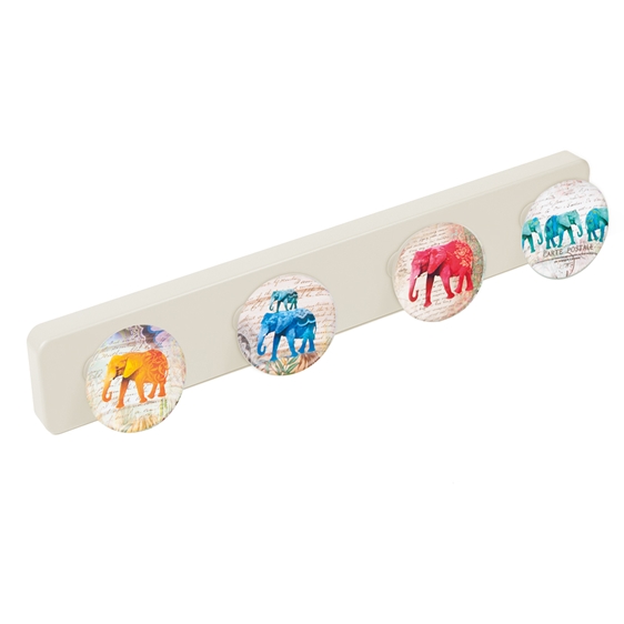 porte manteaux mural abs boutons elefphants ap1525