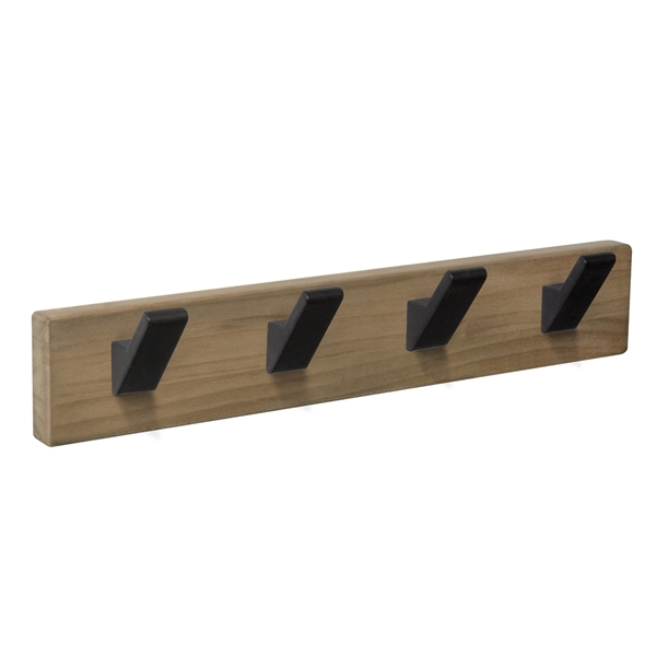 patere porte manteau en bois hetre vieilli 4 crochets noirs patere porte manteau en bois hetre vieilli 4 crochets noirs MOD 9108