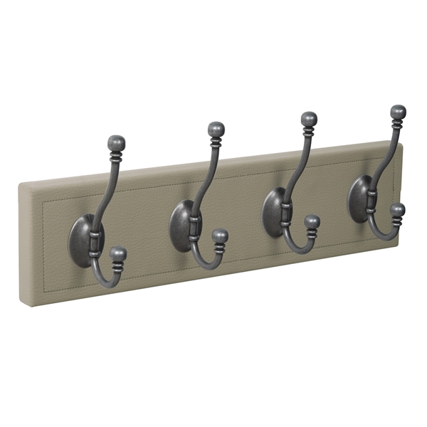 patere porte manteau en cuir synthetique vison 4 crochets argent vieilli patere porte manteau en cuir synthetique vison 4 crochets argent vieilli MOD 9202
