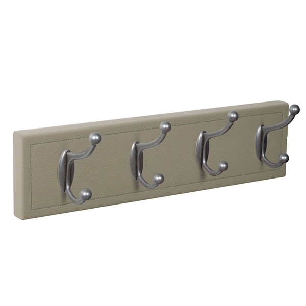 patere porte manteau en cuir synthetique vison 4 crochets argent vieilli patere porte manteau en cuir synthetique vison 4 crochets argent vieilli MOD 9204