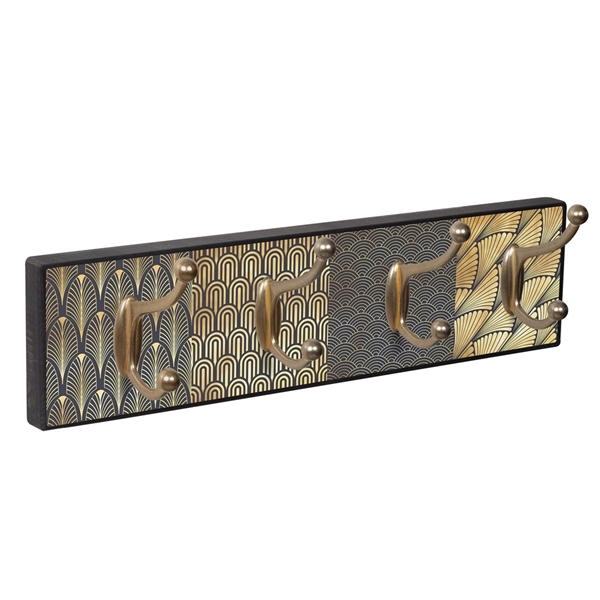 patere porte manteau en bois noir 4 crochets serigraphie assortiment dore patere porte manteau en bois noir 4 crochets serigraphie assortiment dore