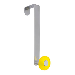 gancho puerta cromado con pomo amarillo tanslucido perchero colgador n253