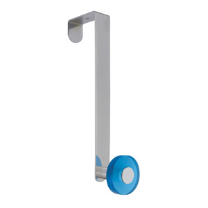 gancho puerta cromado con pomo azul tanslucido perchero colgador n254
