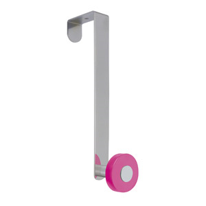 gancho puerta cromado con pomo magenta tanslucido perchero colgador n256