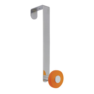 gancho puerta cromado con pomo naranja tanslucido perchero colgador n257