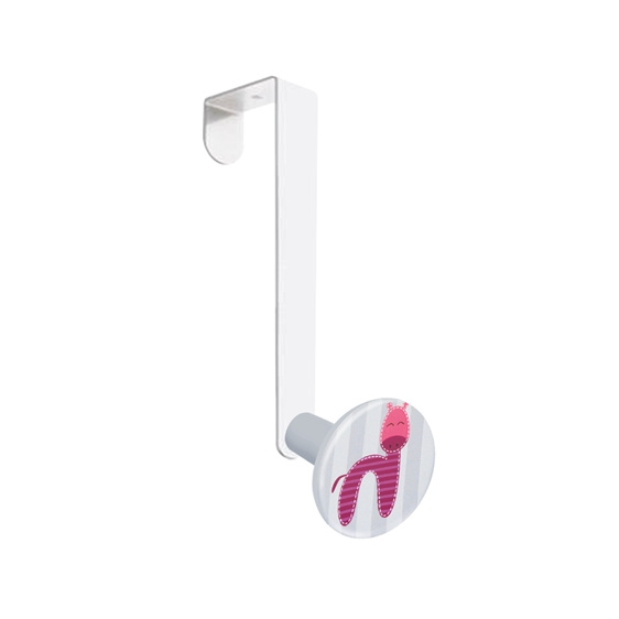 gancho puerta con pomo serigraf cebra magenta perchero mueble ninos infantil 943f15