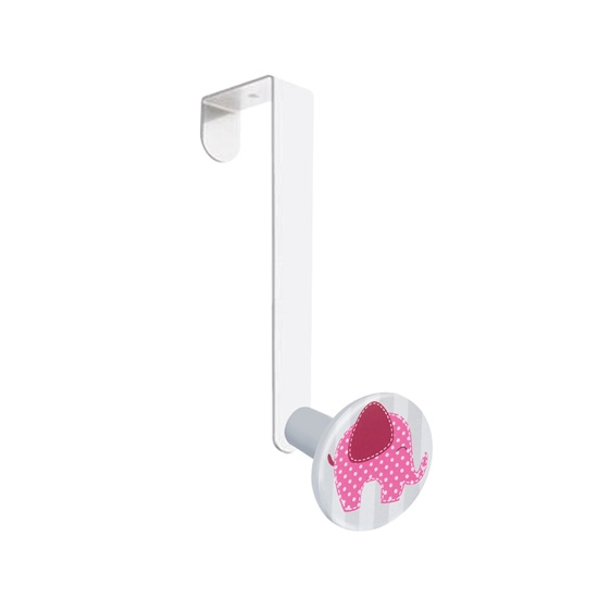 gancho puerta con pomo serigraf elefante rosa perchero mueble ninos infantil 943f16