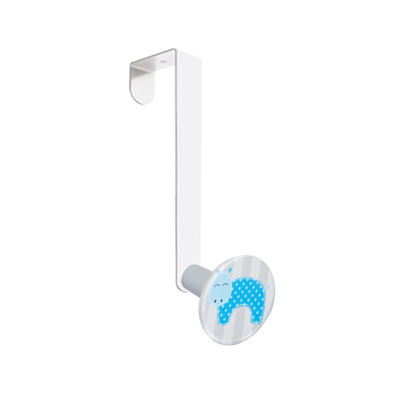 gancho puerta con pomo serigraf hipo azul perchero mueble ninos infantil 943f17