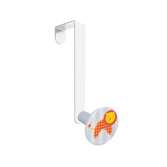 gancho puerta con pomo serigraf leon naranja perchero mueble ninos infantil 943f18