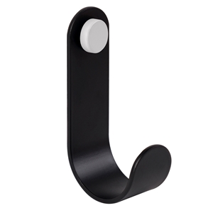 gancho pared 100*30mm metal negro boton blanco