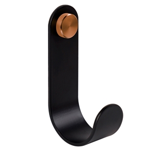 gancho pared 100*30mm metal negro boton cobre