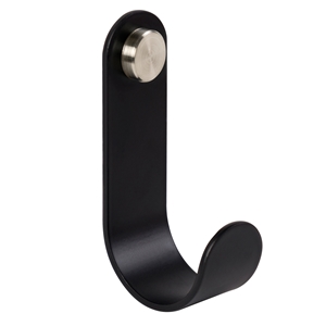 gancho pared 100*30mm metal negro boton inox