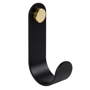 gancho pared 100*30mm metal negro boton laton mate