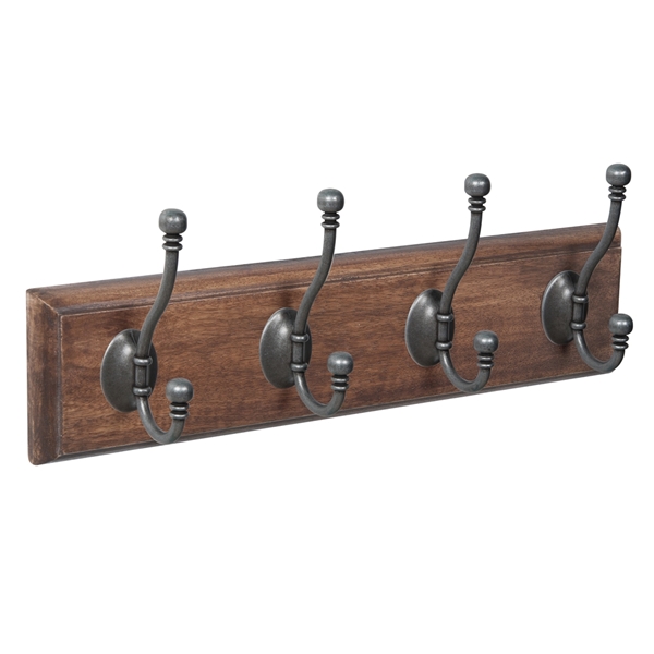 patere porte manteau en bois teck decape 4 crochets argent vieilli classique colonial patere porte manteau en bois teck decape 4 crochets argent vieilli classique colonial MOD 9502 MA