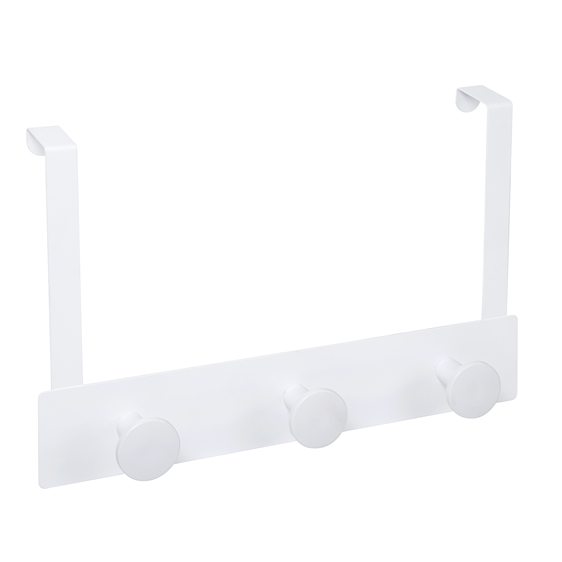 percha sobrepuerta metal blanco con 3 pomos blancos 987bl