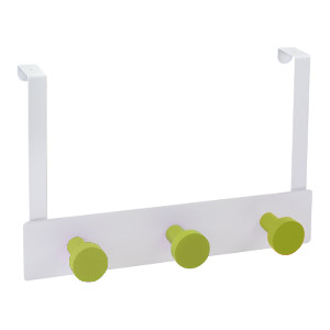 percha sobrepuerta metal blanco con 3 pomos laca verde 987ve