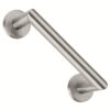 door handle 225mm pull on round rosettes of 45mm manufactured in satin stainless steel m2000l225