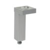 PATA CUADRADA ALTURA ABS ALUMINIO MATE | ACCESORIOS PATAS MUEBLE
