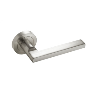set 2 türgriffe aluminium runde rosette 50mm satinierte nickel finish  ma atlas
